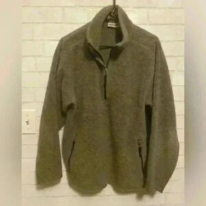 Vintage Obermeyer Heavy Wool blend Sweater Mens XL 1/4 Zip Pullover Nordic